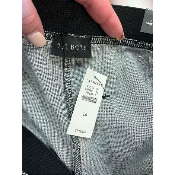 Talbots SoHo Ankle Pants in Black & White Houndstooth Sz 14 NWT - Picture 7 of 8